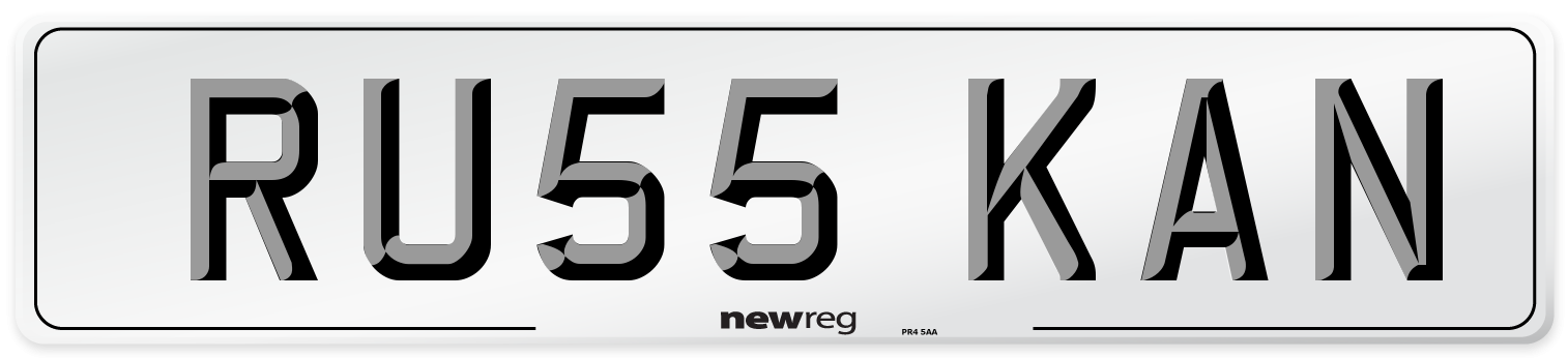 RU55 KAN Number Plate from New Reg